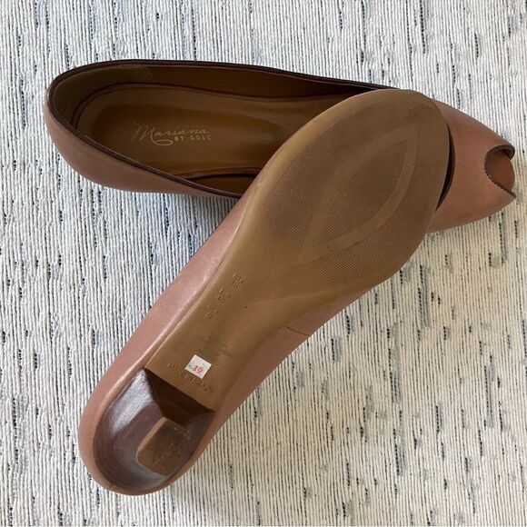 MARIANA by GOLC Nude Peep Toe Heels Size 9 - Picture 4 of 10